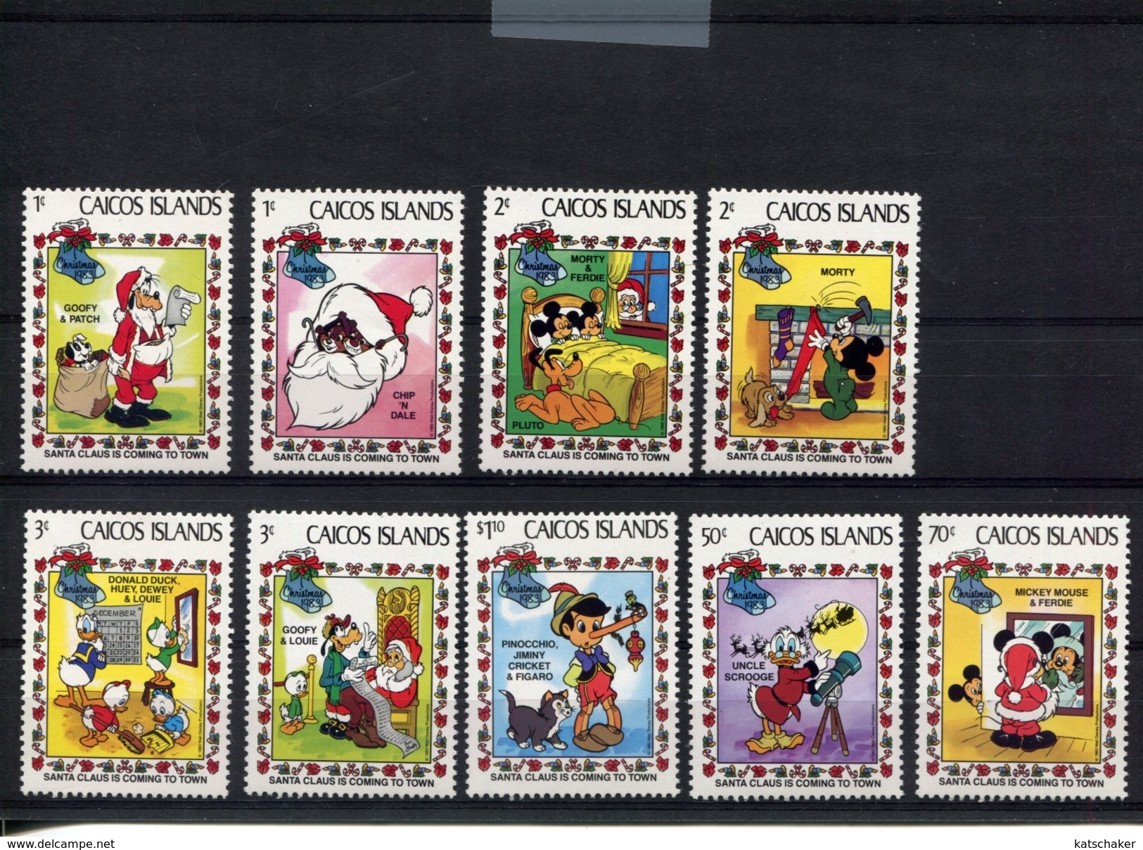 418476620 DB 1983 CAICOS ISLANDS  POSTFRIS MINT NEVER HINGED EINWANDFREI SCOTT 22 - 30 DISNEY  ANIMALS CARTOONS - Turks & Caicos