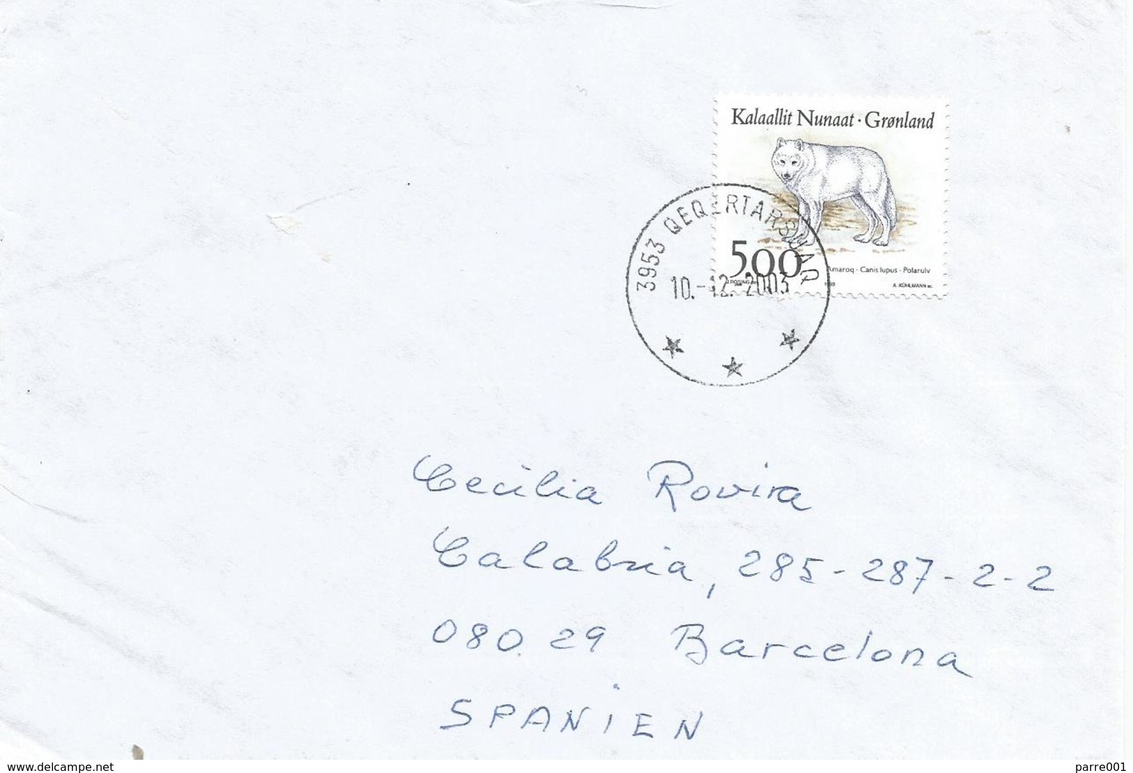 Greenland 2003 Qeqertarsuaq Polar Wolve Cover - Cartas & Documentos