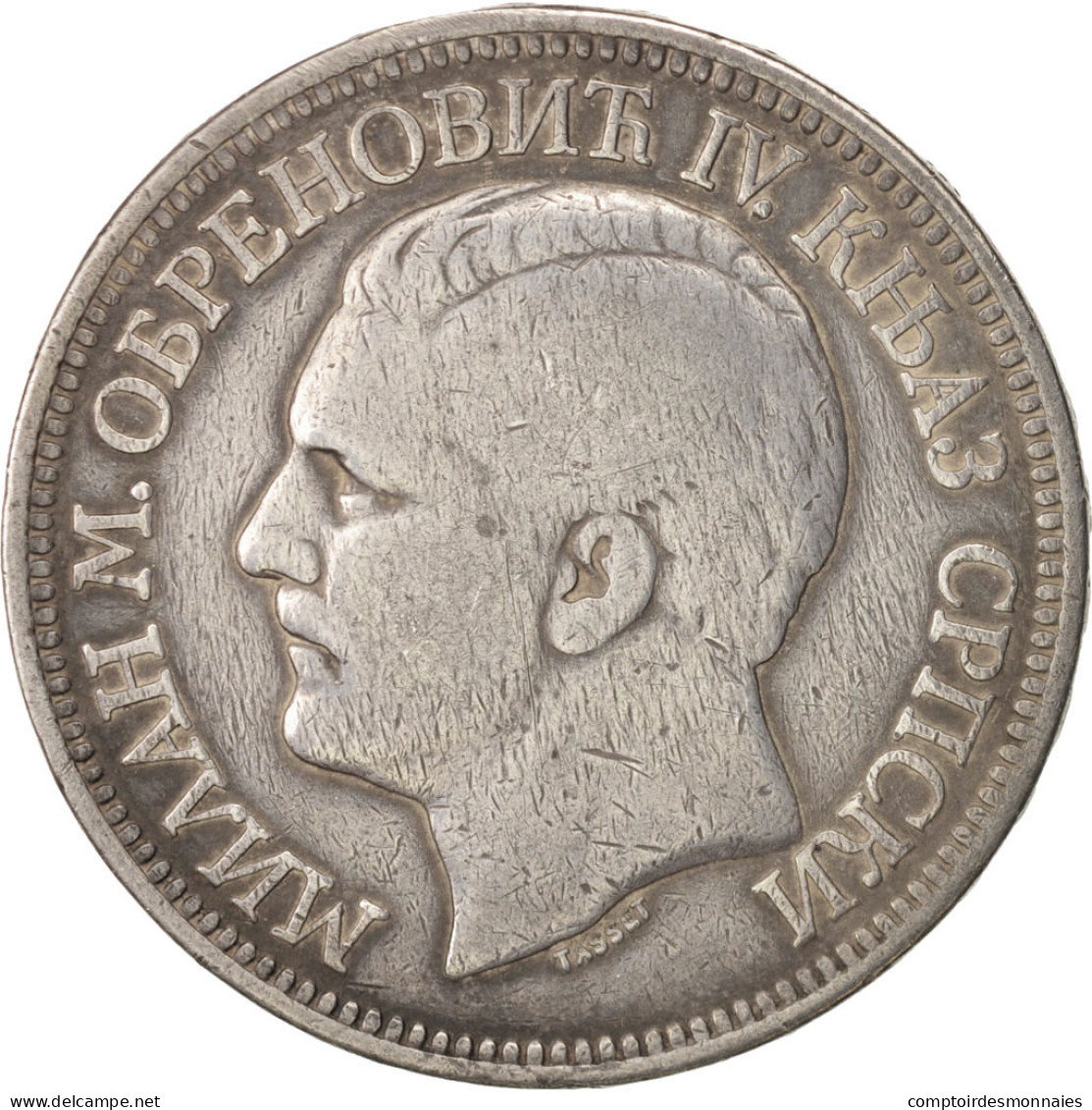 Monnaie, Serbie, Milan I, 5 Dinara, 1879, TB+, Argent, KM:12 - Serbie