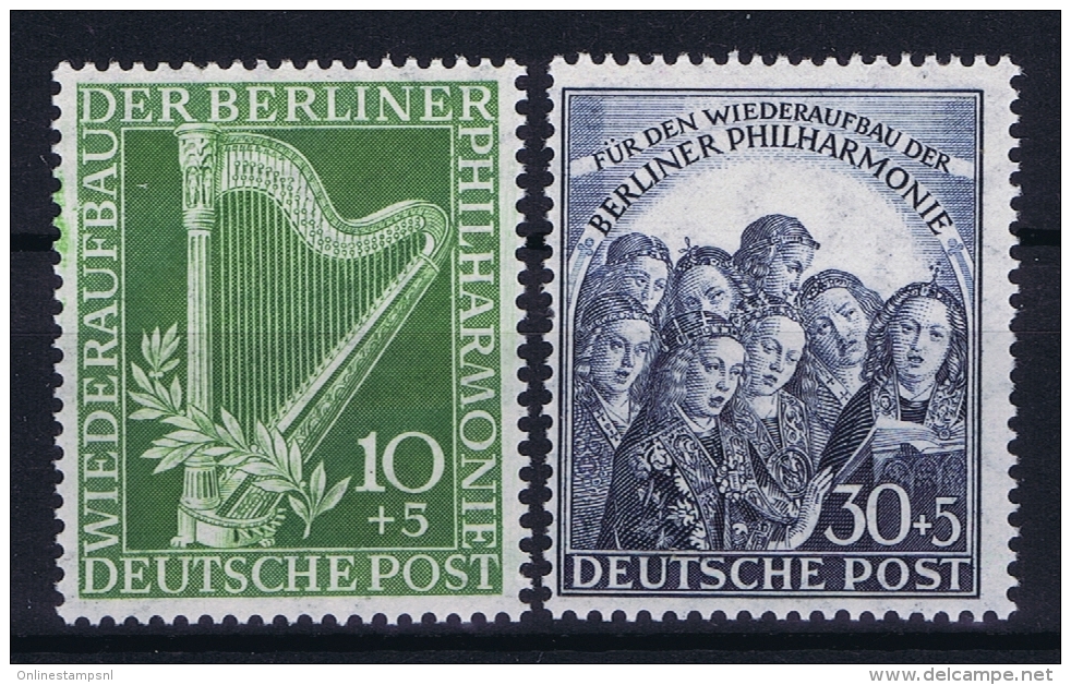 Berlin:  Mi Nr 72 - 73  MNH/**/postfrisch/neuf Sans Charniere  1950   Philharmonie - Nuovi