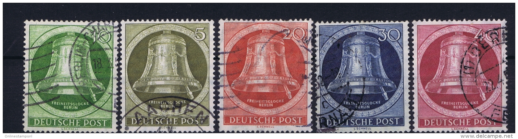 Berlin:  Mi Nr 82 - 86  Used Obl Gestempelt 1951  Glocken Rechts - Gebraucht