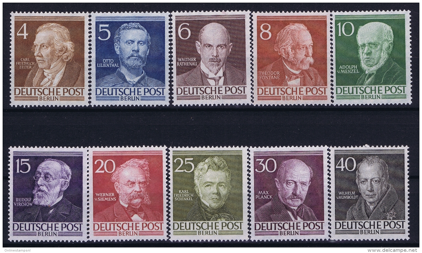 Berlin:  Mi Nr 91 - 100  MNH/**/postfrisch/neuf Sans Charniere 1952 - Nuovi