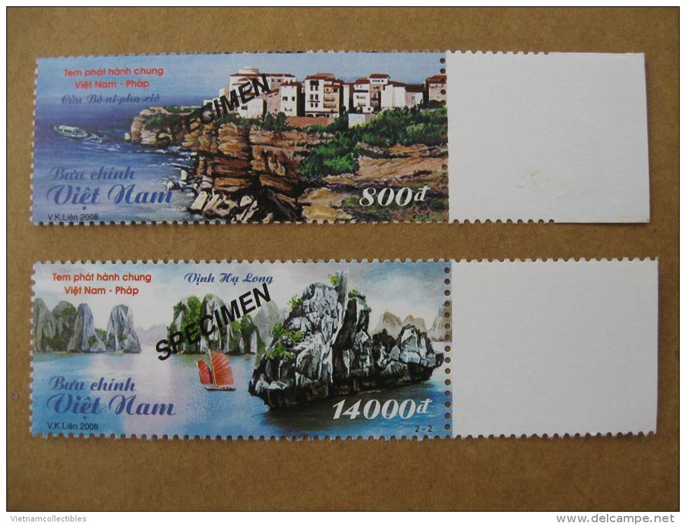 Vietnam Viet Nam MNH SPECIMEN Stamps 2008 : Join Issue With France / Landscape / Ha Long Bay (Ms974) - Viêt-Nam