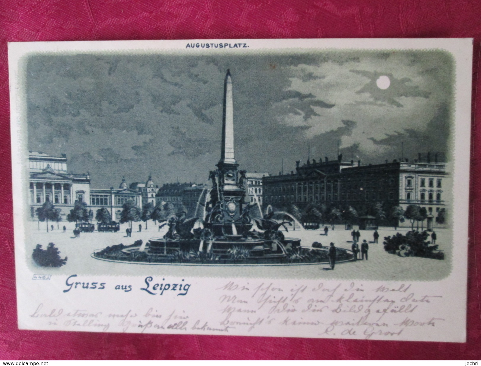 Gruss Aus Leipzig  ; Augustusplatz; Carte A La Lune 1899 - Leipzig