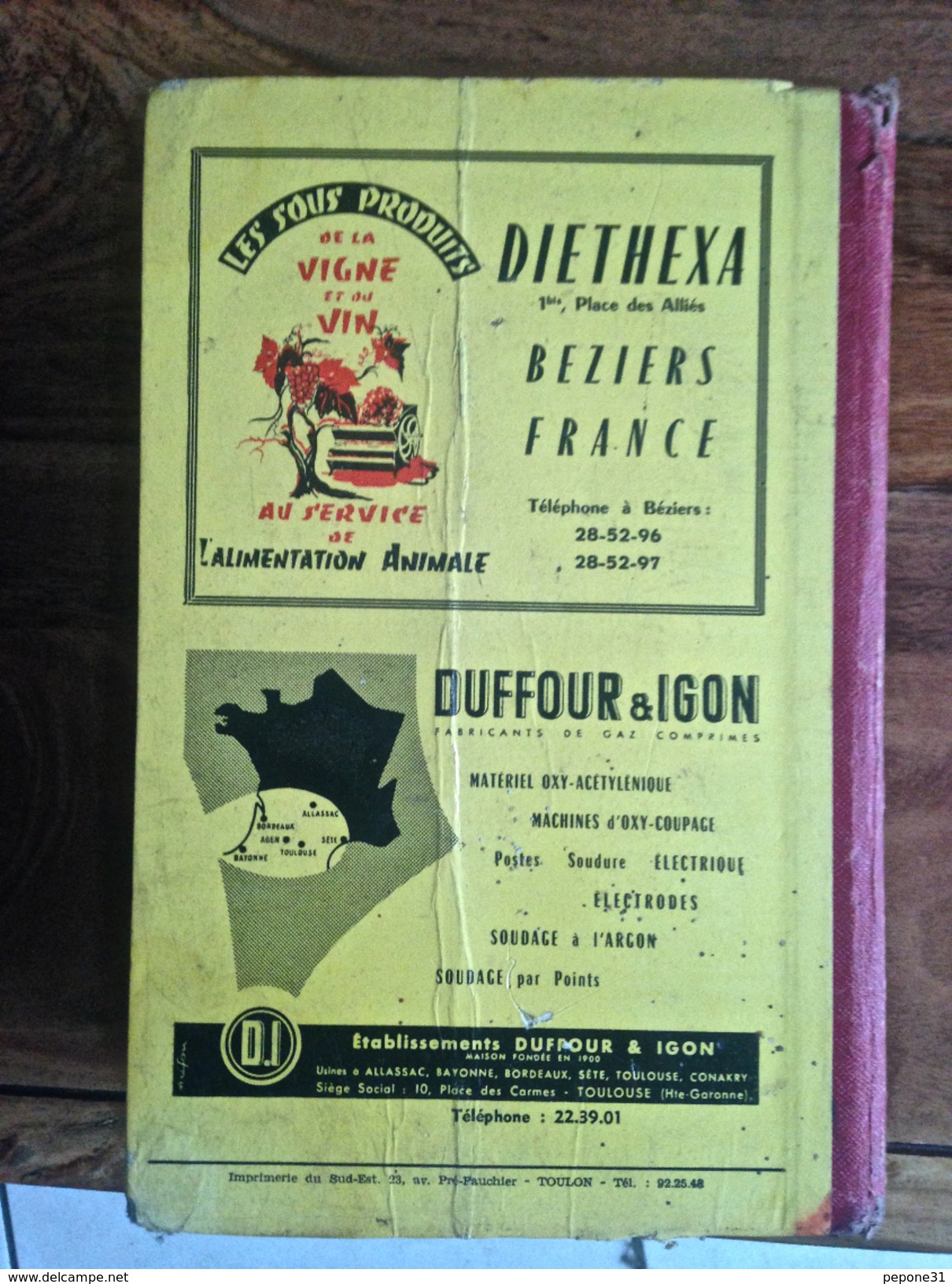 ANNUAIRE REGIONAL DES TELEPHONES  REGION MIDI 1960