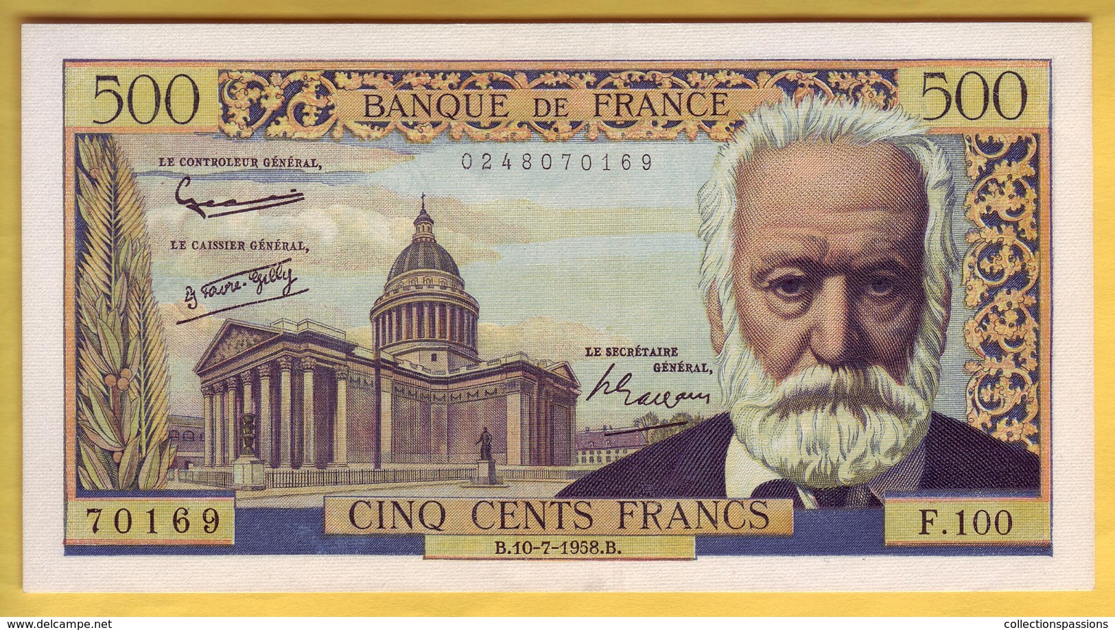 BILLET FRANCAIS - 500 Francs Victor Hugo 10.7.1958 SUP+ - 500 F 1954-1958 ''Victor Hugo''