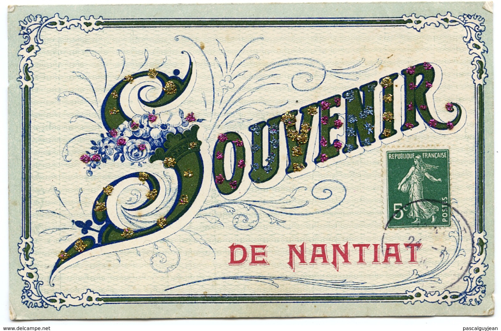 CPA SOUVENIR DE NANTIAT - PAILLETTES - Nantiat