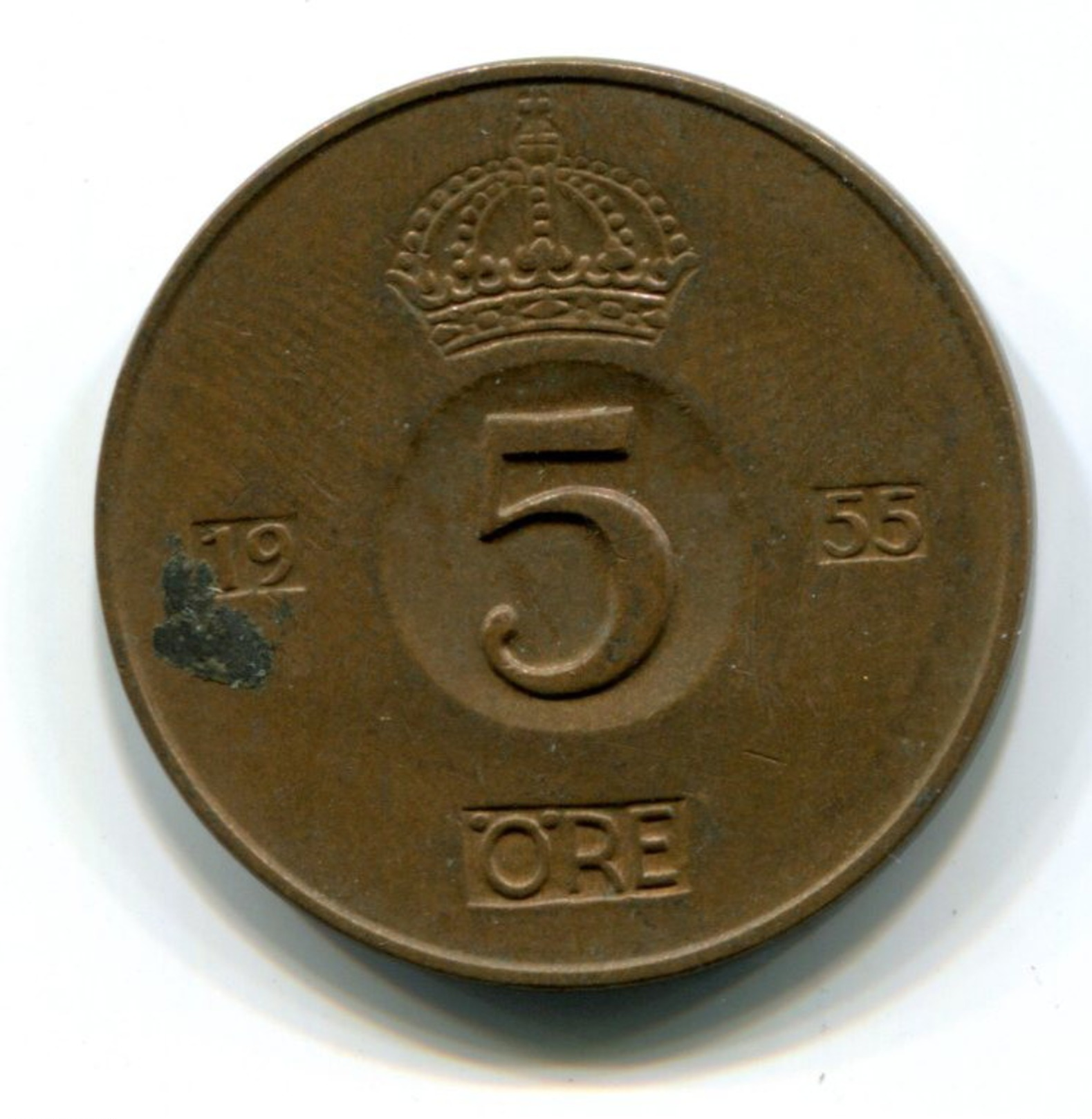 1955  Sweden 5 Ore Coin - Sweden