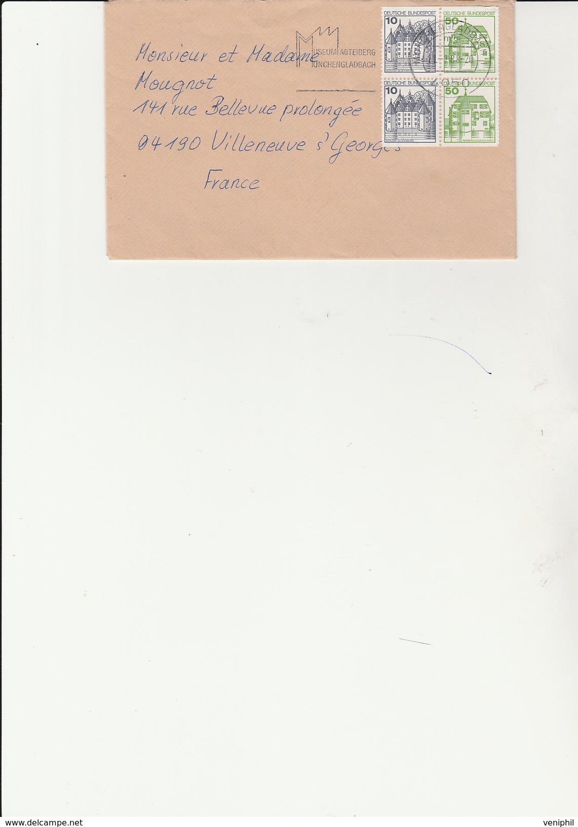ALLEMAGNE - LETTRE AFFRANCHIE  BLOC CARNET N° 762 B  + 877 B - ANNEE 1977 ET 80 - - Storia Postale