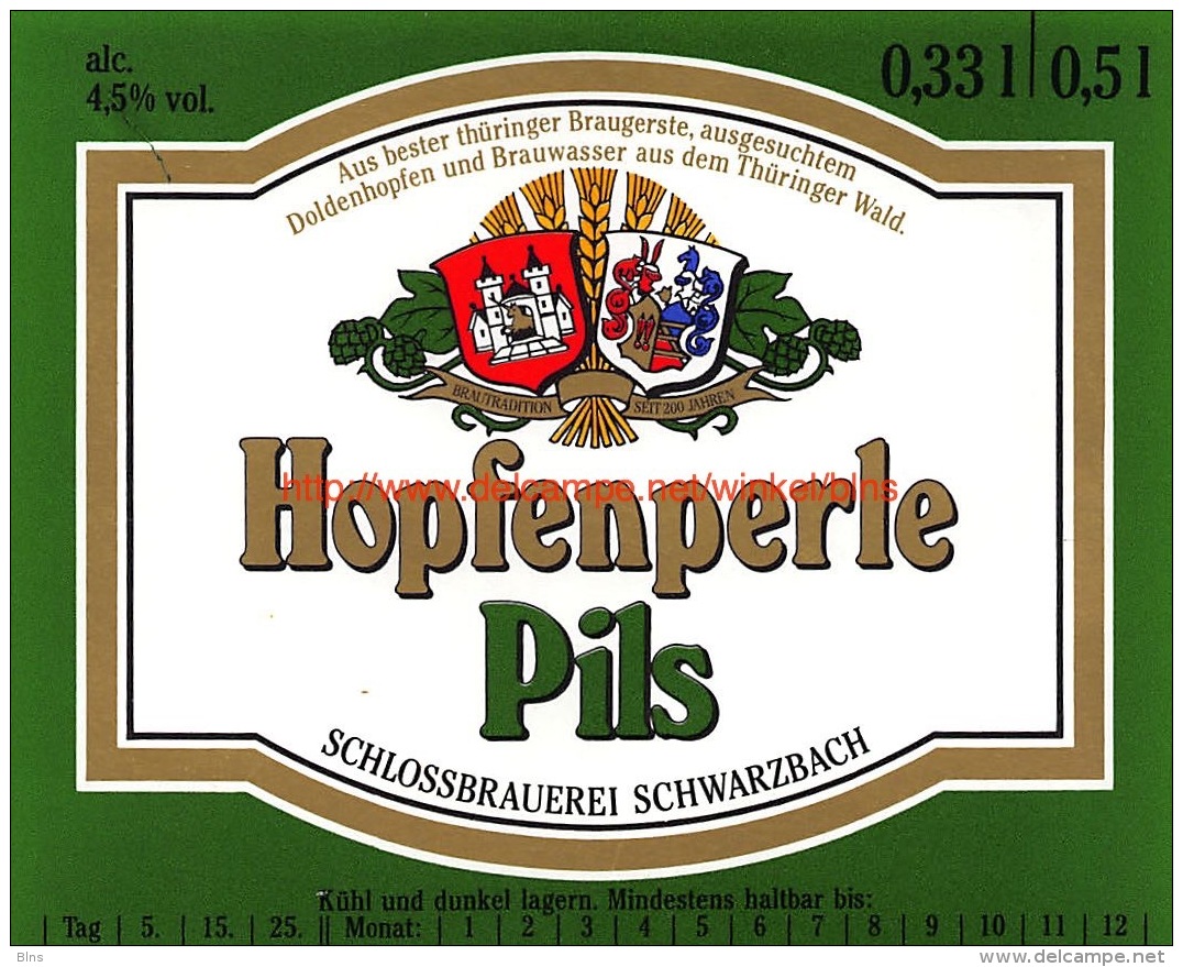 Hopfenperle Pils Schlossbrauerei Schwarzbach - Bière