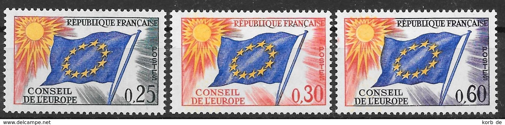 Frankreich 1965 / MiNr.  10 - 12  Dienstmarken Für Den Europarat    ** / MNH   (o3880) - Neufs