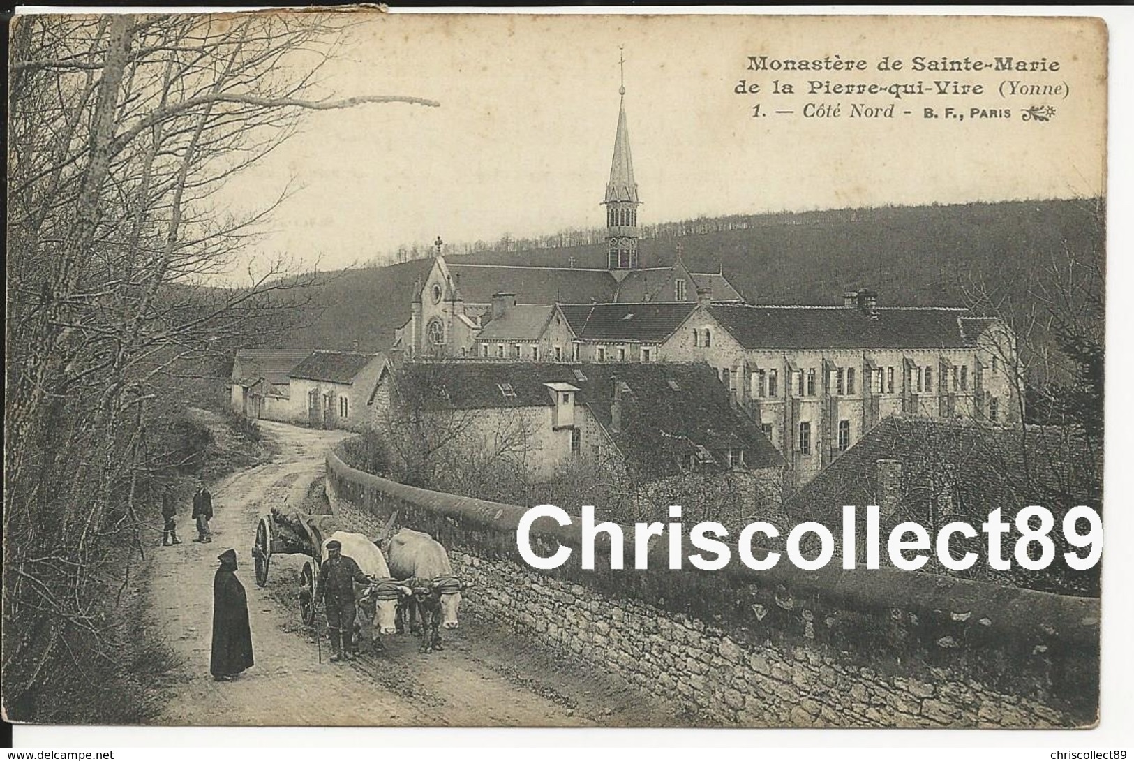 Carte Postale : Monastère De Sainte Marie De La Pierre Qui Vire- Coté Nord - Attelage De Boeuf - Saint Martin Du Tertre