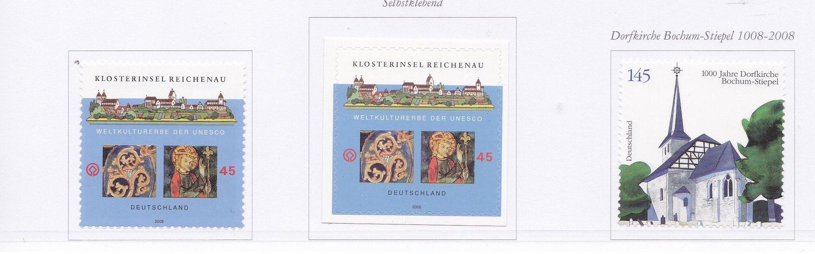 ALLEMAGNE RFA 2008 UNESCO EGLISE 2462 2471+ 2463 ADHESIF MNH** - Nuovi