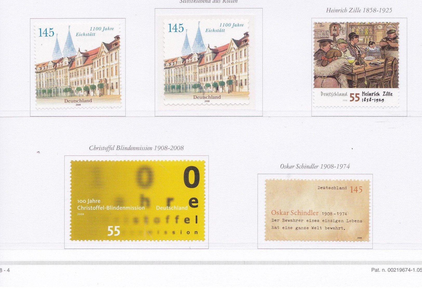 ALLEMAGNE RFA 2008 PERSONNALITE MAISONS ANNIVERSAIRE 2465 24672484 2491 +2468 ADHESIF ADHESIF MNH** - Nuovi