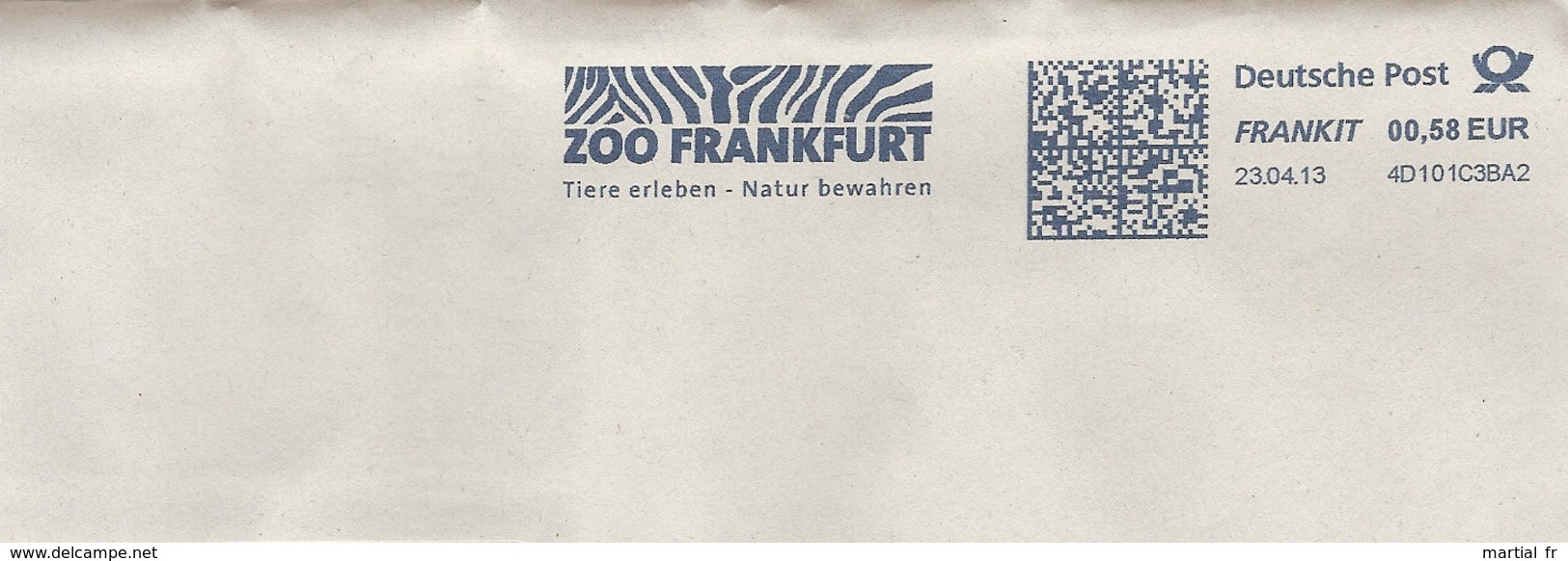 EMA RED METER STAMP ABSENDER FREISTEMPEL AFS ZEBRE ZEBRA  ZOO FRANKFUHRT TIERE ERLEBEN NATUR BEWAHREN DECOUVRIR ANIMAUX - Andere & Zonder Classificatie