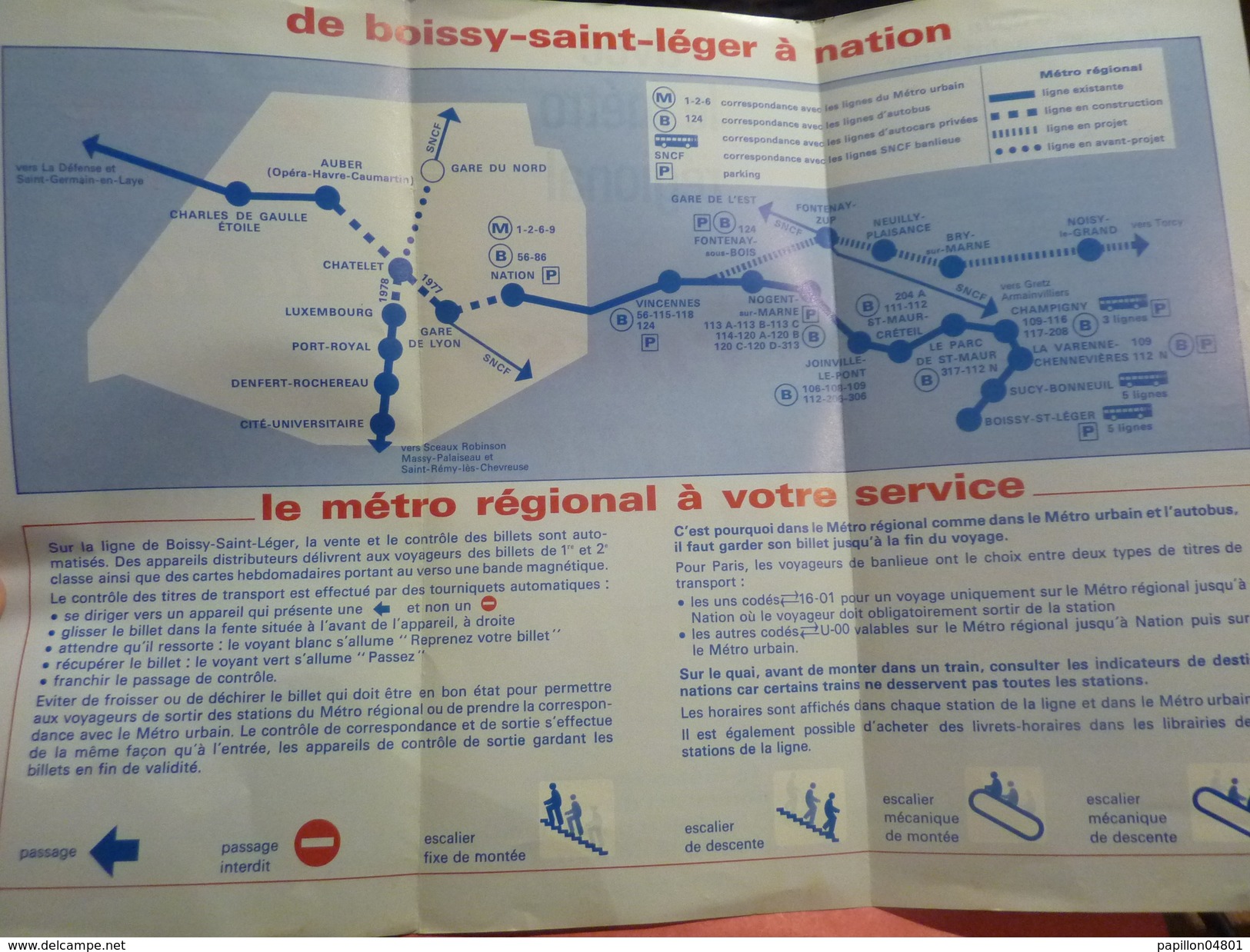 CHEMINS DE FER S.N.C.F. NOUVELLE LIGNE Le Metro Regional  Desserte De La Ligne Boissy Saint Leger - Eisenbahnverkehr