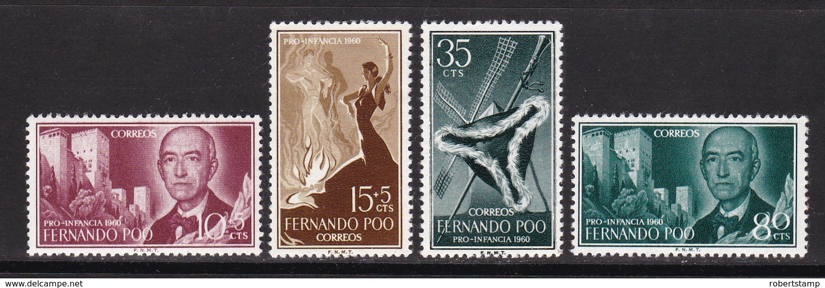 FERNANDO POO 1960 - Serie Nueva Con Fijasellos Edifil Nº 188/191 - MH - Fernando Po