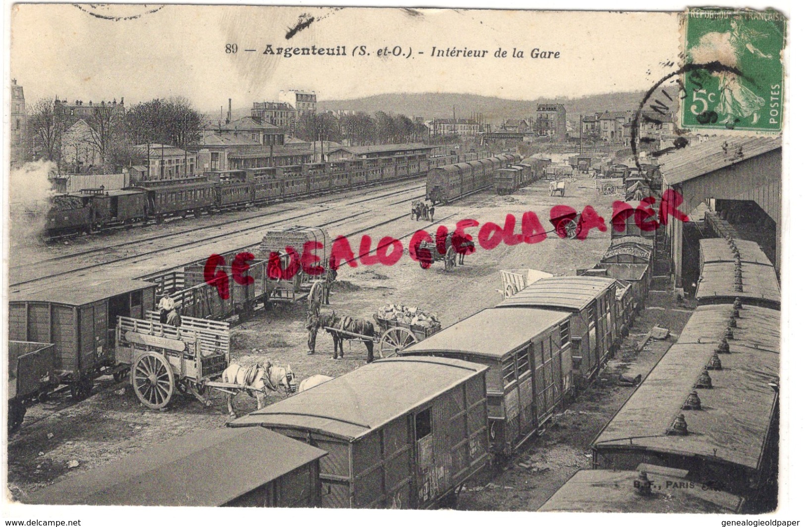 95 -  ARGENTEUIL - INTERIEUR DE LA GARE   1914 - Argenteuil