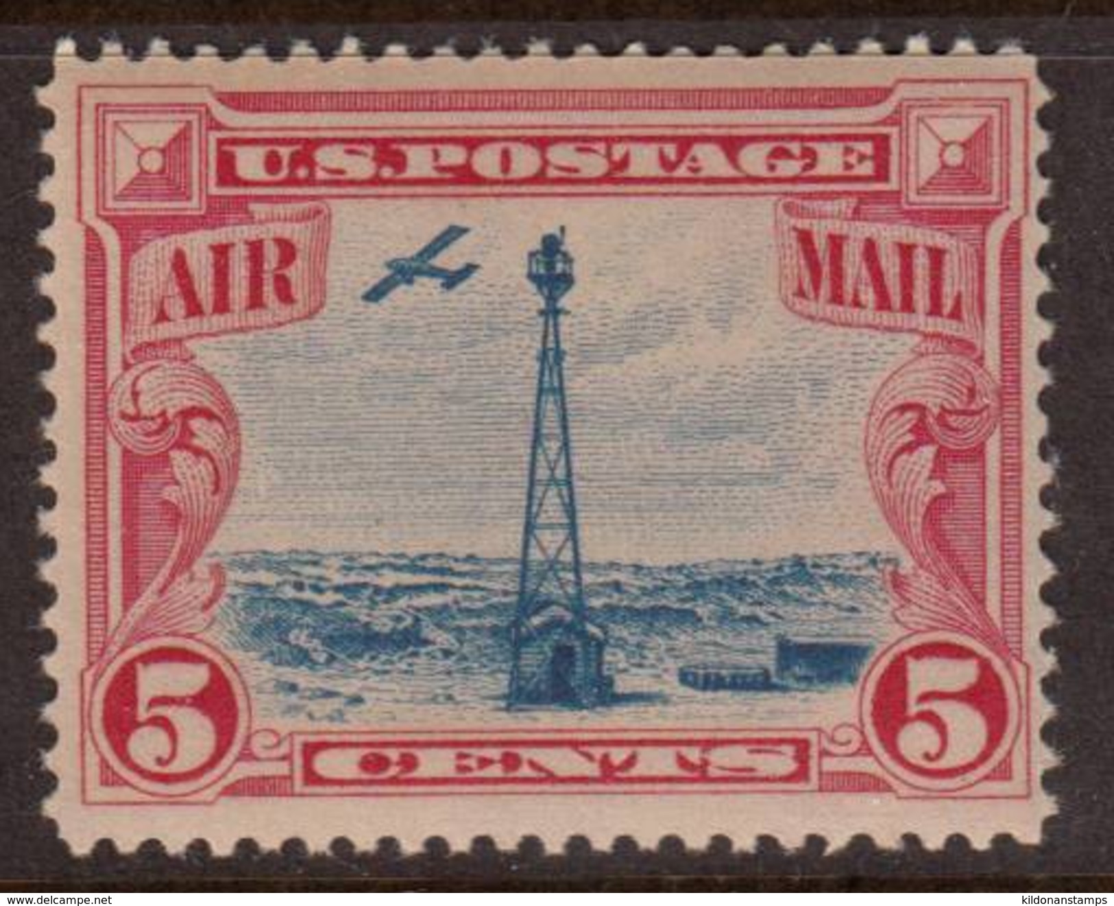 United States 1928 Air Mail, 5c Carmine & Blue, Mint No Hinge, Sc# C11 - 1b. 1918-1940 Unused