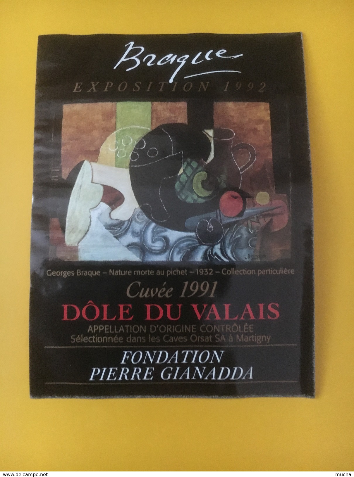 2835 - Exposition Braque 1992 Nature Morte Au Pichet  Fondation Gianadda Martigny  2 étiquettes - Art