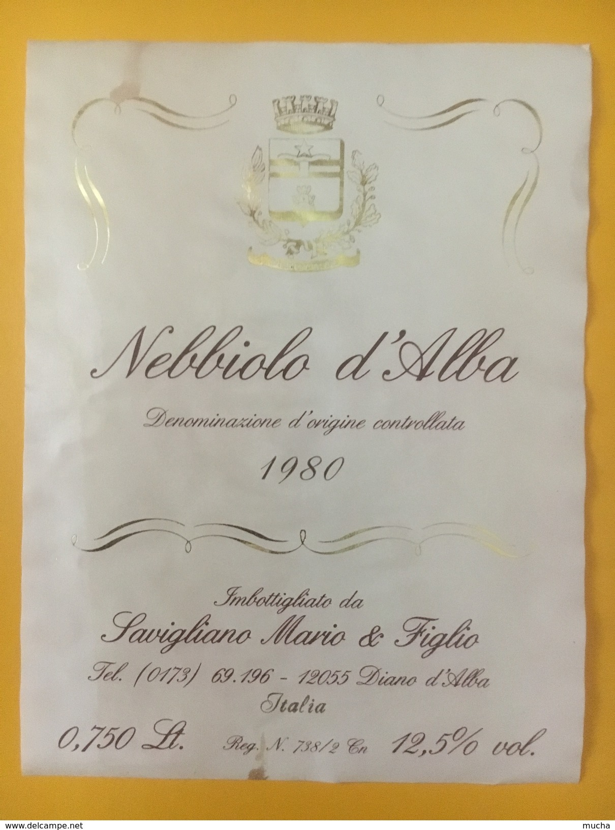 2849 - Italie Nebbiolo D'Alba 1980 - Autres & Non Classés