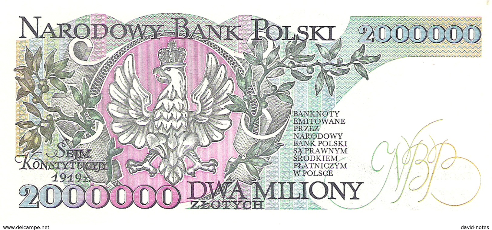 Poland - Pick 158a - 2.000.000 (2000000) Zlotych 1992 - Unc - Polonia