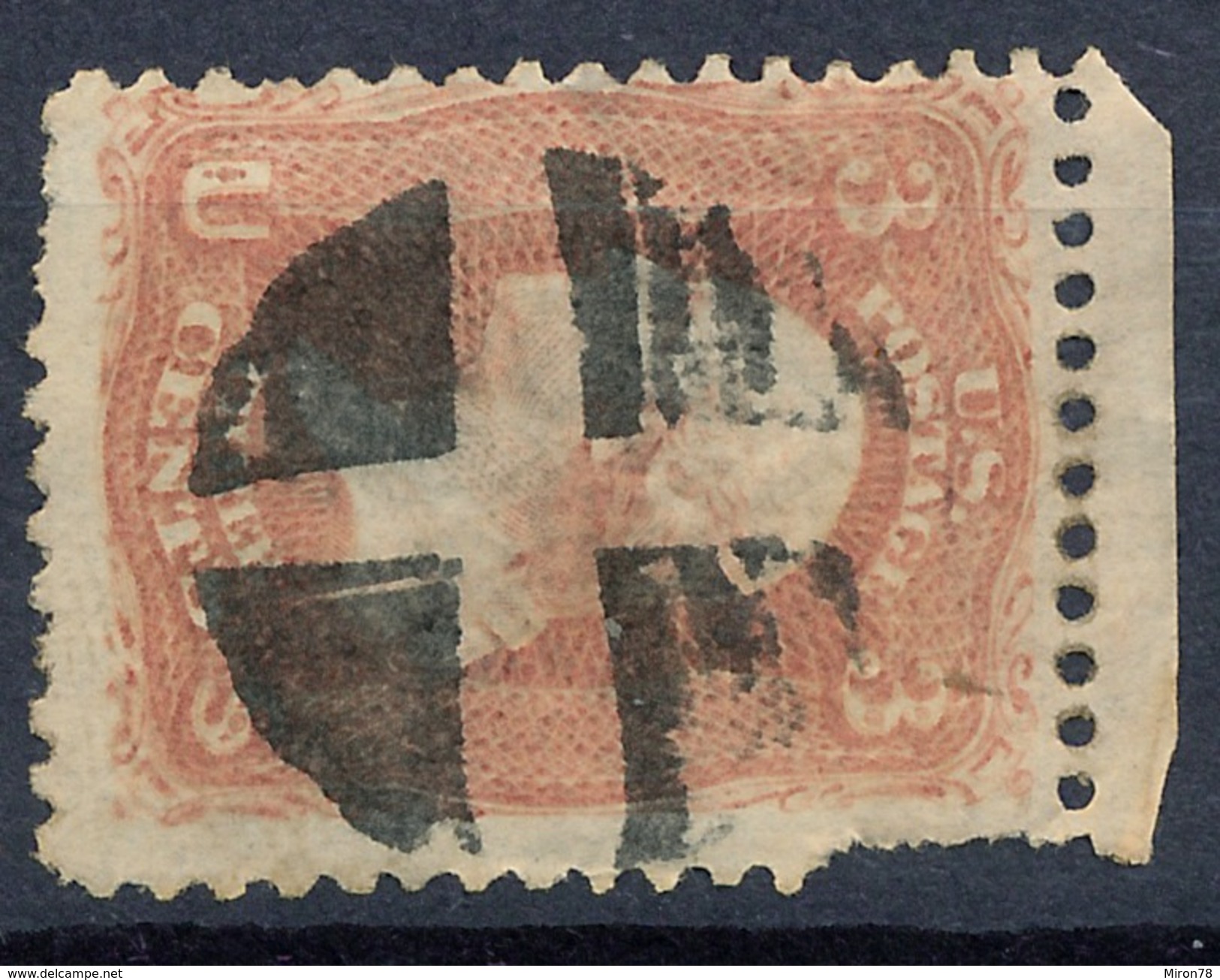 Stamp Us 1861 Scott#65 Washington 3c  Fancy Cancel Used Lot#62 - Used Stamps