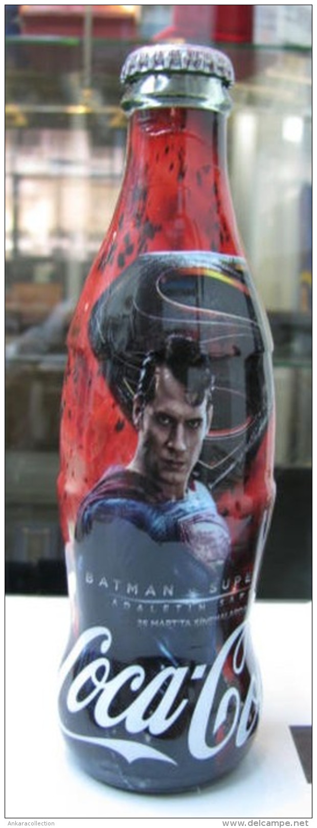 AC - COCA COLA BATMAN V SUPERMAN JUSTICE LEAGUE SHRINK WRAPPED EMPTY BOTTLES & CROWN CAPS - Bottles