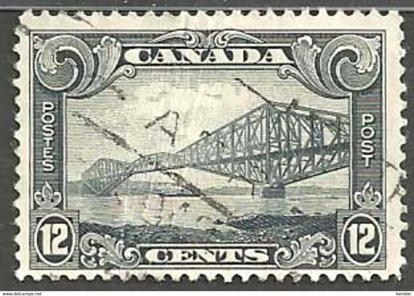 Sc. #156 Quebec Bridge Used 1929 K196 - Oblitérés
