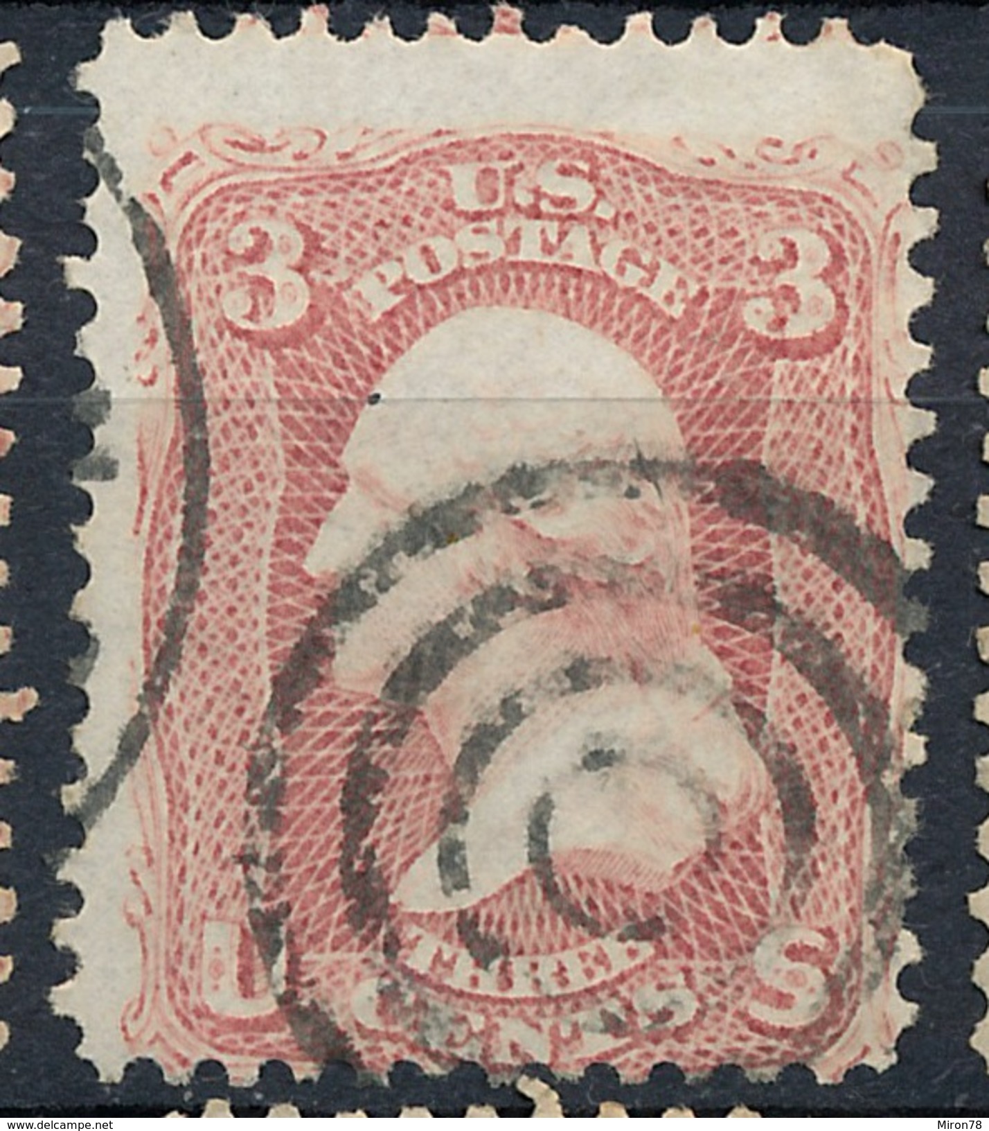 Stamp Us 1861 Scott#65 Washington 3c  Used Lot#118 - Usati