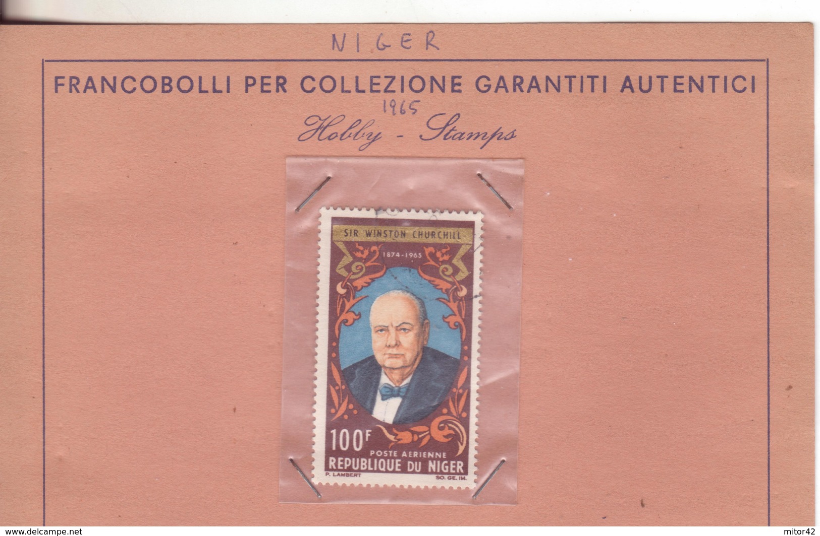 1-Francobollo Niger-Omaggio A Winston Churchill-100 Franchi-Serie Completa 1 Valore Usato - Niger (1960-...)