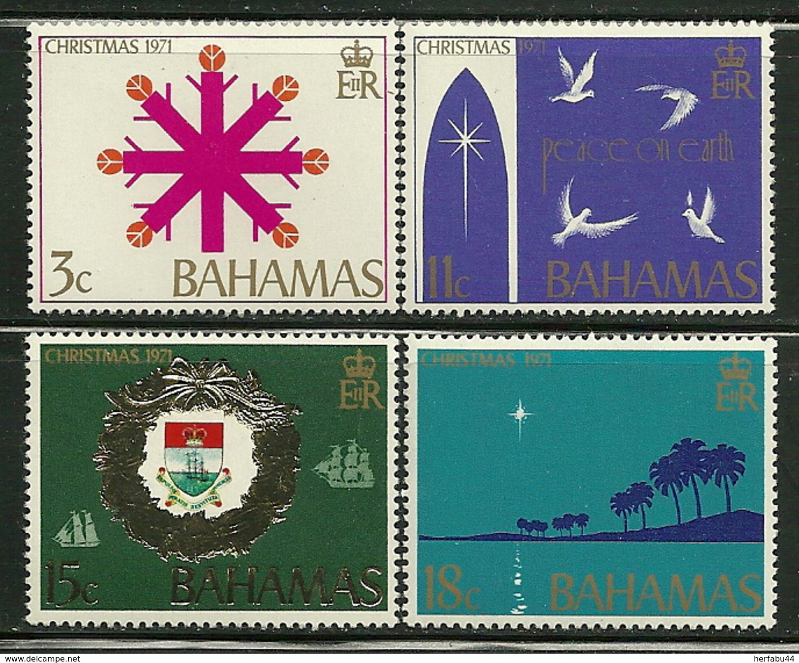 Bahamas        "Christmas 1971"     Set     SC# 331-34 MNH** - Bahamas (1973-...)