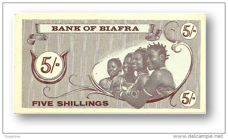 BIAFRA - 5 Shillings ND ( 1967 ) Pick 1 Serie A/O - UNC - ( Nigeria ) Africa - Sonstige – Afrika
