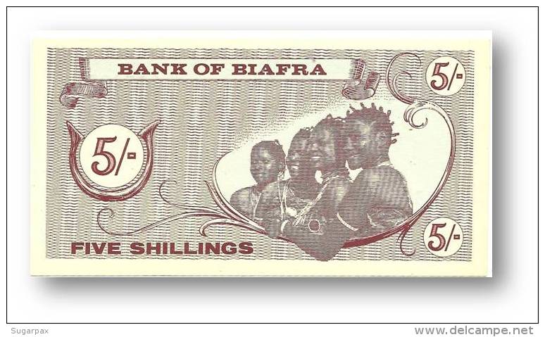 BIAFRA - 2 Consecutive X 5 Shillings ND ( 1967 ) Pick 1 Serie A/O - UNC - ( Nigeria ) Africa - Other - Africa