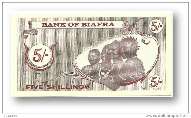 BIAFRA - 2 Consecutive X 5 Shillings ND ( 1967 ) Pick 1 Serie A/O - UNC - ( Nigeria ) Africa - Otros – Africa