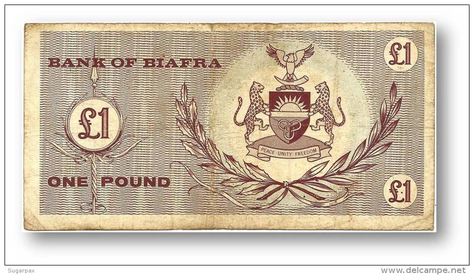 BIAFRA - 1 Pound ND ( 1967 ) Pick 2 Serie A/B - ( Nigeria ) Africa - Other - Africa