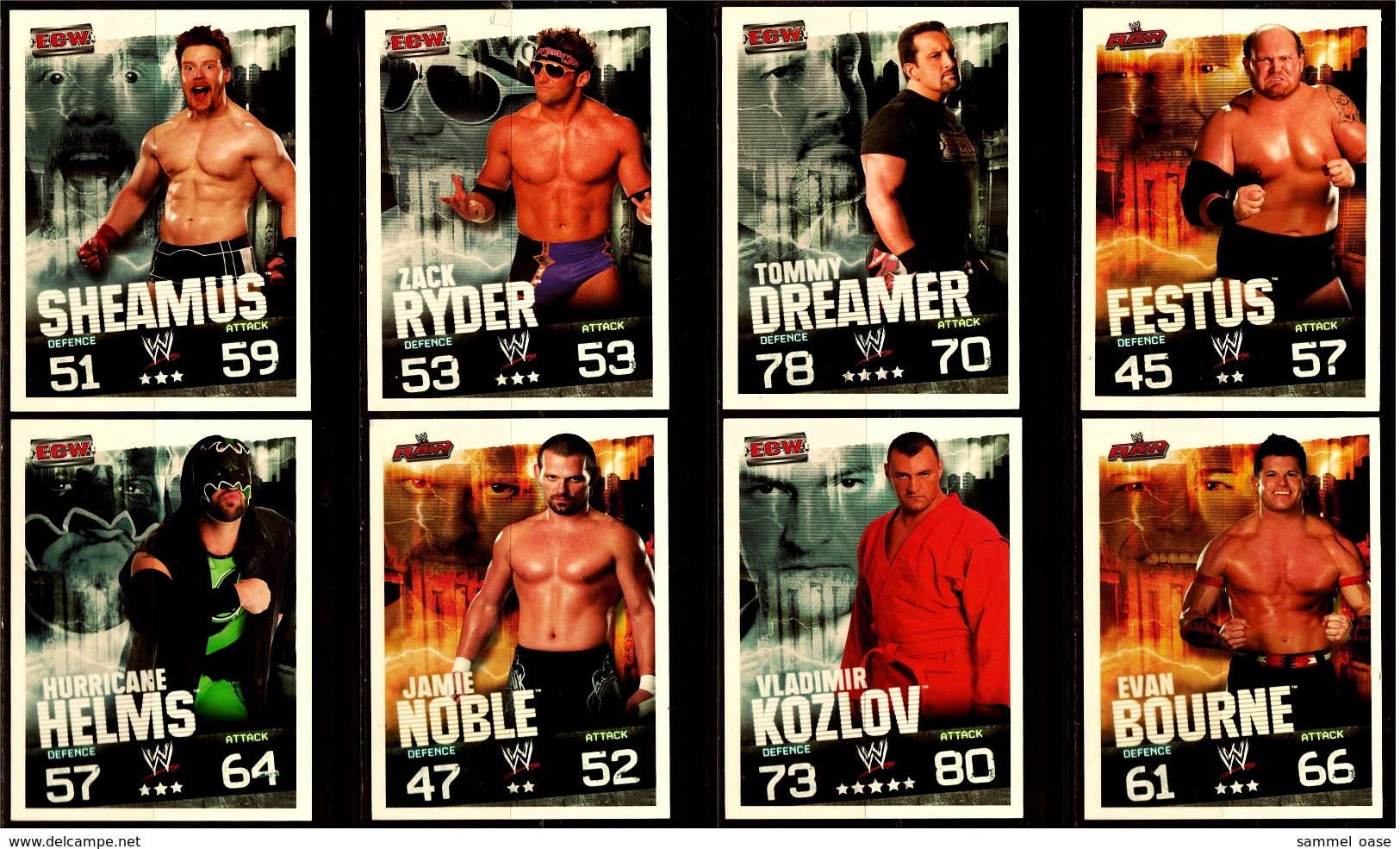 8 X Sammel-Karte / Trading Cards  -  WWE Wrestling  -  Slam Attax Evolution  -  Von Ca. 2008 / 2010   (3) - Sonstige & Ohne Zuordnung