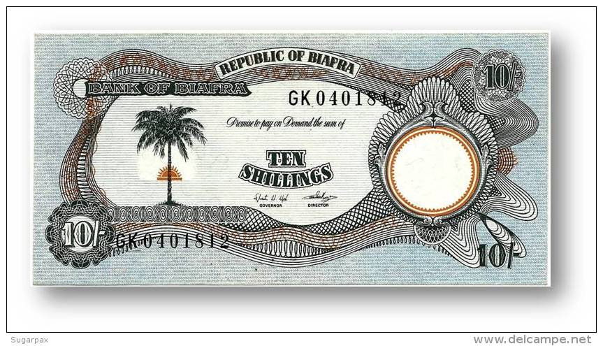 BIAFRA - 10 Shillings ND ( 1968 - 69 ) - Pick 4 - UNC - Serie GK - ( Nigeria ) Africa - Other - Africa