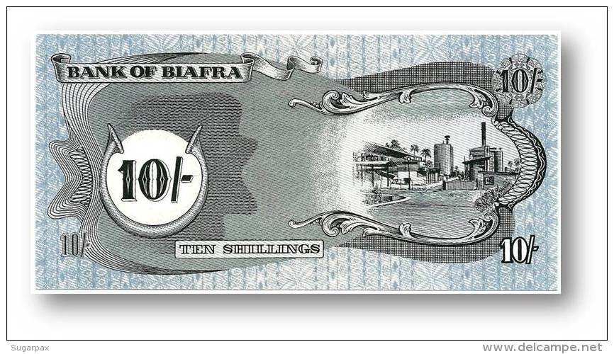 BIAFRA - 2 X Consecutive 10 Shillings ND ( 1968 - 69 ) - Pick 4 - UNC - Serie GK - ( Nigeria ) Africa - Other - Africa