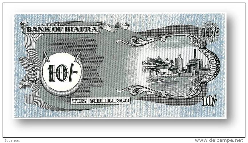 BIAFRA - 2 X Consecutive 10 Shillings ND ( 1968 - 69 ) - Pick 4 - UNC - Serie GK - ( Nigeria ) Africa - Other - Africa