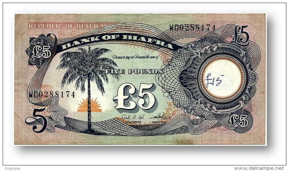 BIAFRA - 5 Pounds ND ( 1968 - 69 ) Pick 6.a Serie WD - With Serial # - ( Nigeria ) Africa - Sonstige – Afrika