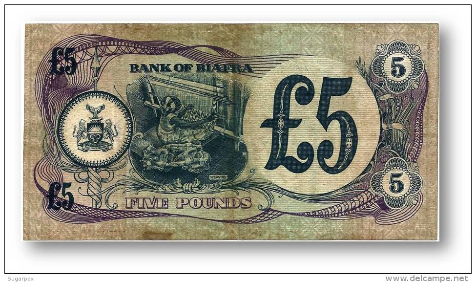 BIAFRA - 5 Pounds ND ( 1968 - 69 ) Pick 6.a Serie WD - With Serial # - ( Nigeria ) Africa - Sonstige – Afrika