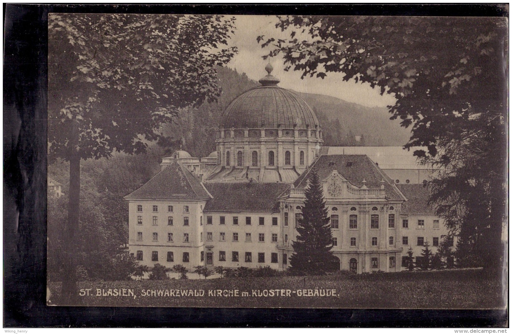 Sankt Blasien - S/w Kirche Mit Kloster Gebäude - St. Blasien