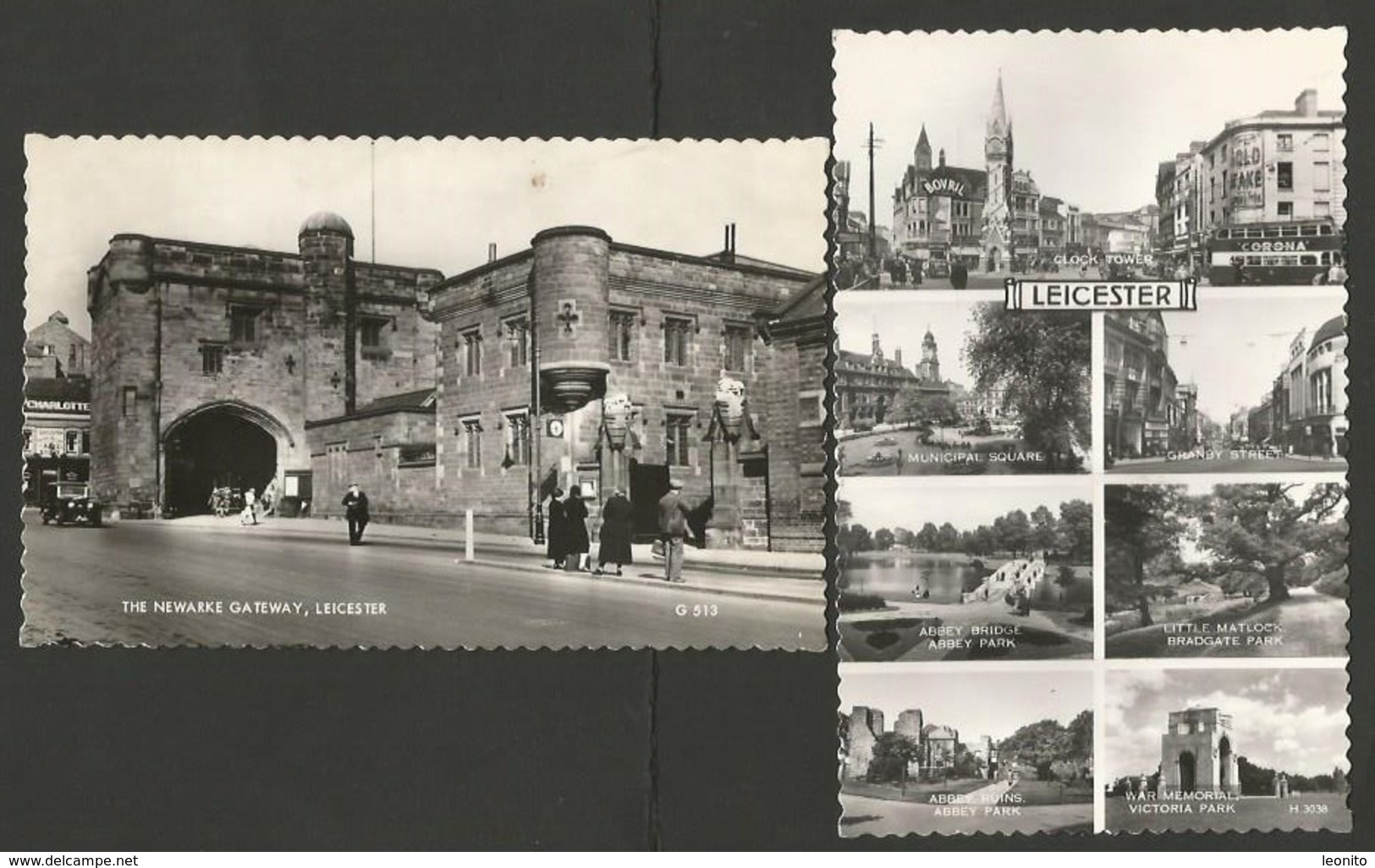 LEICESTER East Midlands The Newarke Gateway 2 Cards 1962 - Leicester