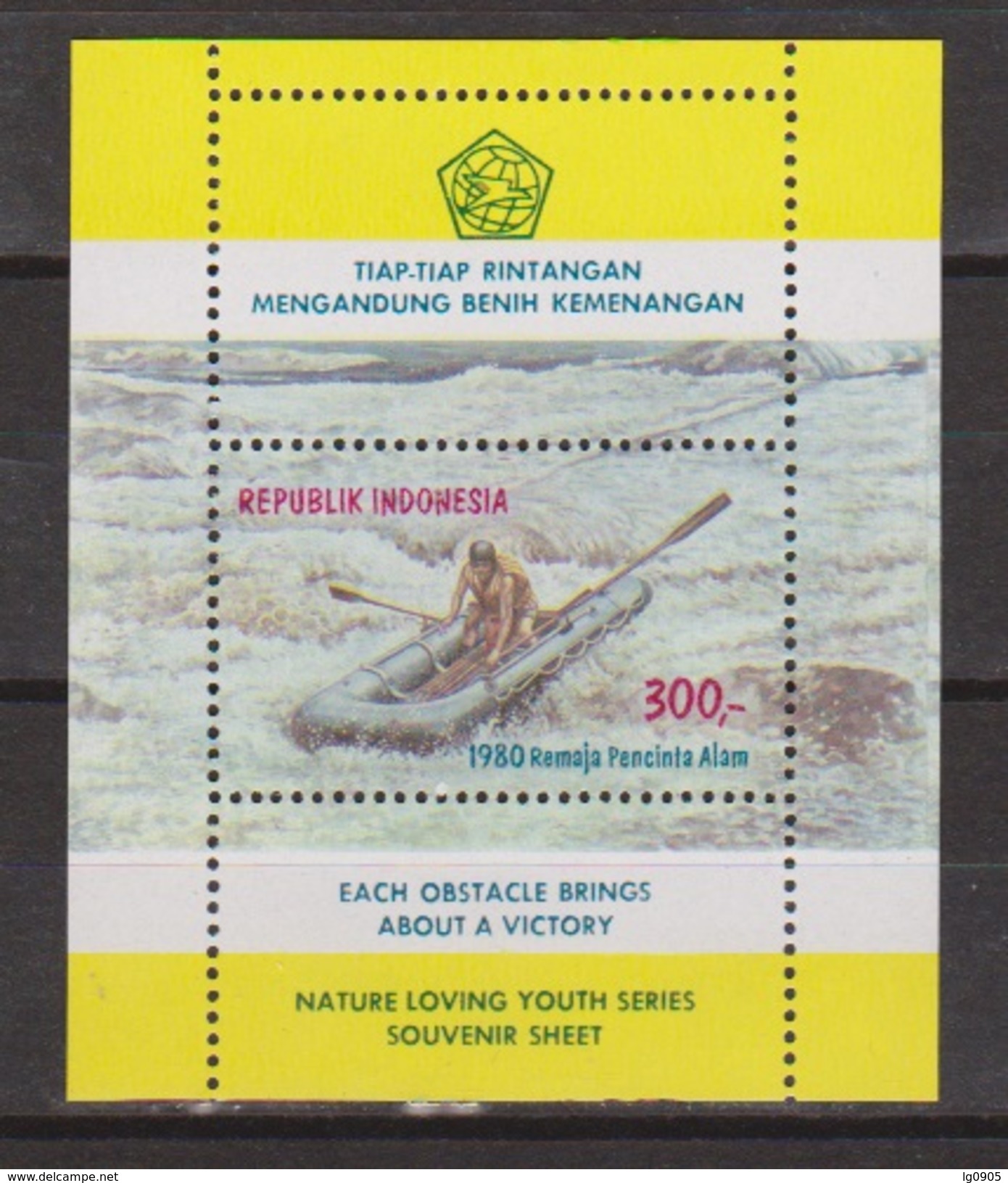 Indonesia Indonesie Blok Sheet 987 (B40) MNH ; Raften Rafting 1980 - Rafting