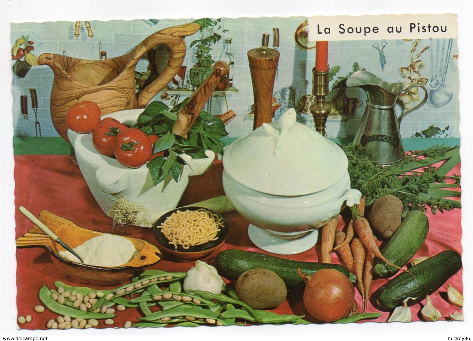 Recette Cuisine--La Soupe Au Pistou  Georgette Simon  Recette N°624  ,cpsm 15 X 10  éd Montluet - Recettes (cuisine)