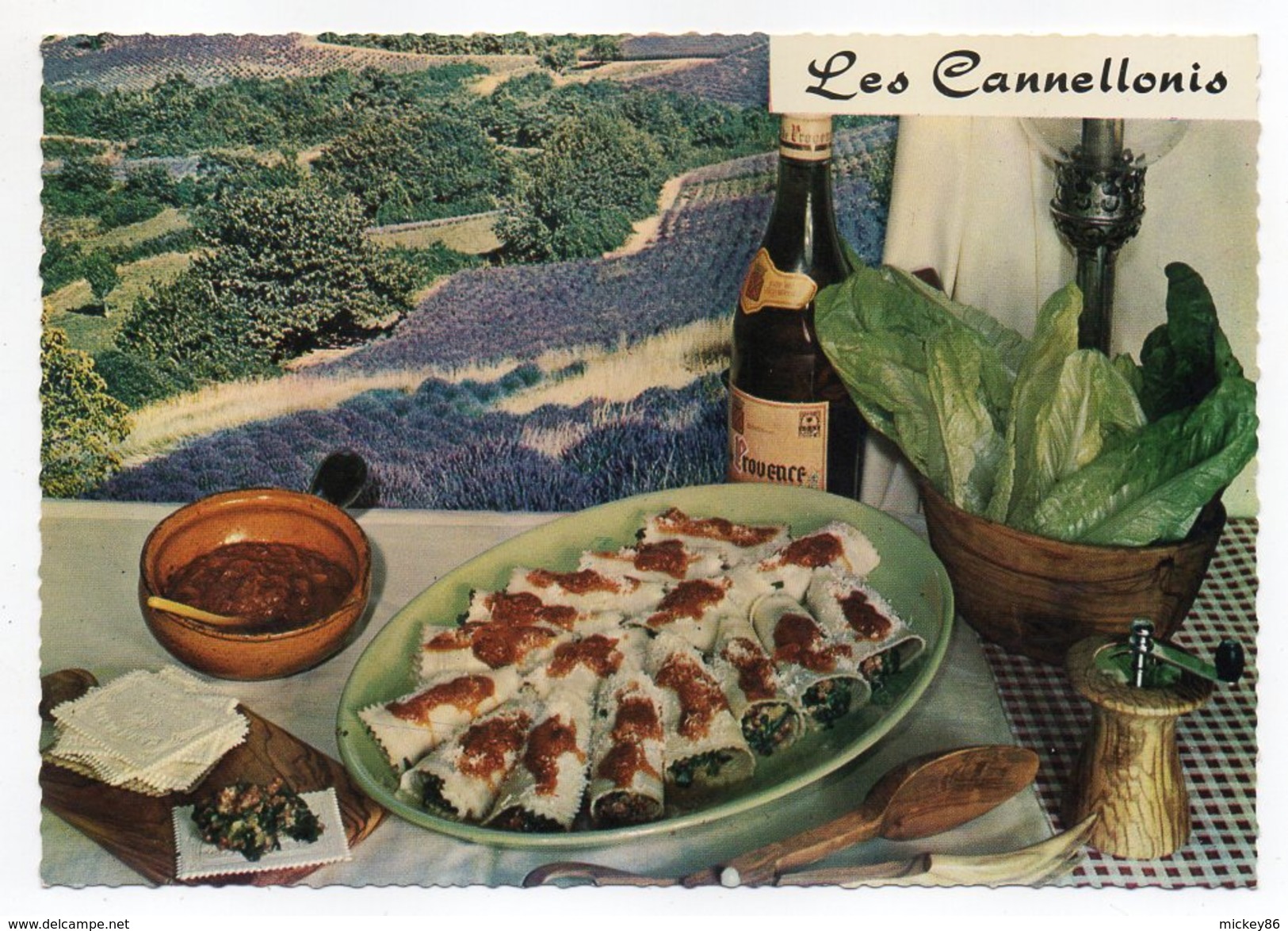 Recette Cuisine--Les Cannellonis (vin Côtes De Provence)  Emilie Bernard  Recette N°109  ,cpsm 15 X 10  éd  Lyna - Recettes (cuisine)