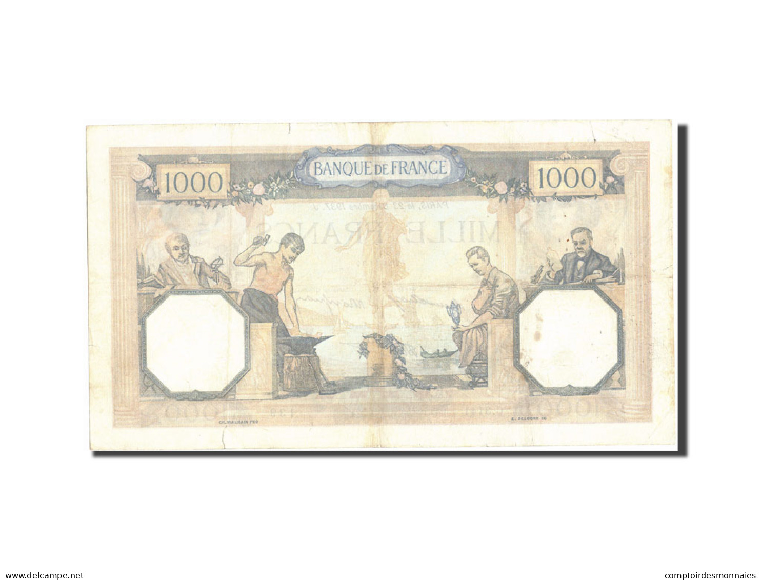 Billet, France, 1000 Francs, 1 000 F 1927-1940 ''Cérès Et Mercure'', 1937 - 1 000 F 1927-1940 ''Cérès Et Mercure''