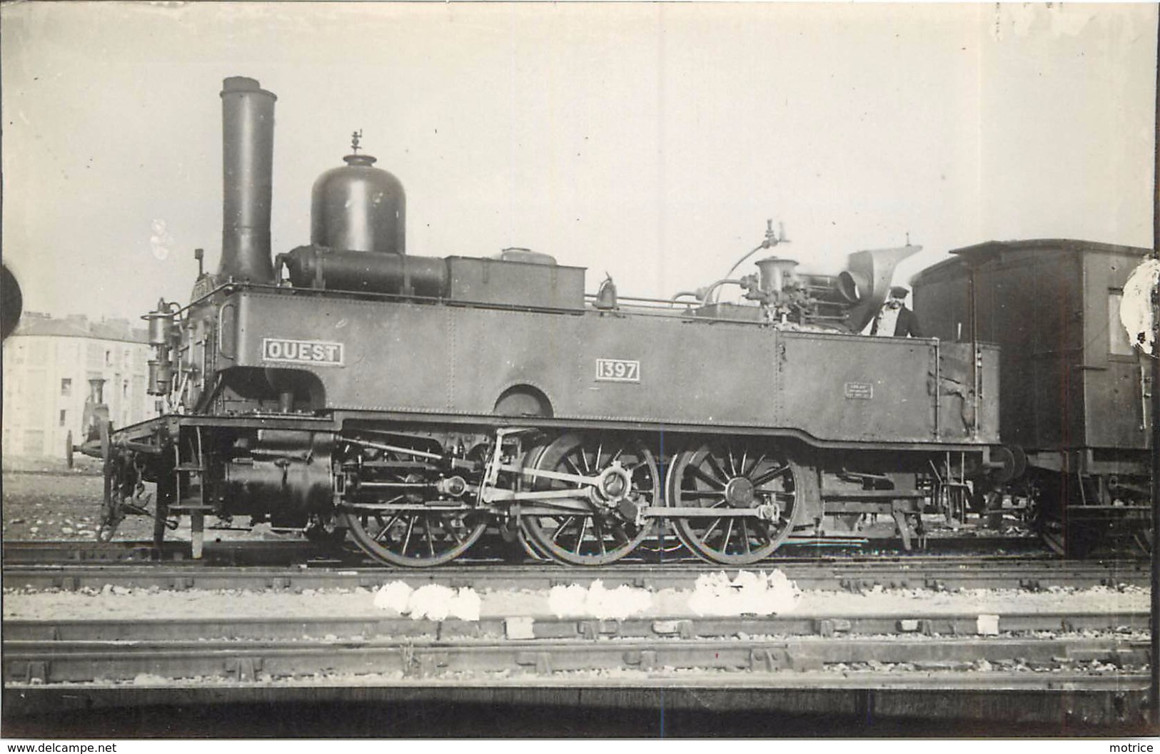 LOCOMOTIVE 1397 Réseau Ouest (ancien Retirage Photo,format Carte Ancienne) - Trains