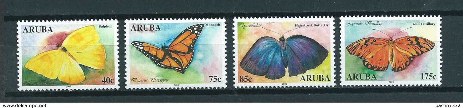 2003 Aruba Complete Set Vlinders,butterflies,papillon,schmetterlinge MNH/Postfris/Neuf Sans Charniere - Curaçao, Antilles Neérlandaises, Aruba